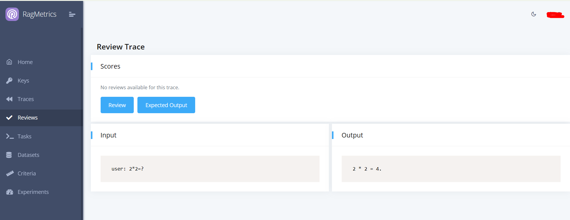 Trace in Review Queue